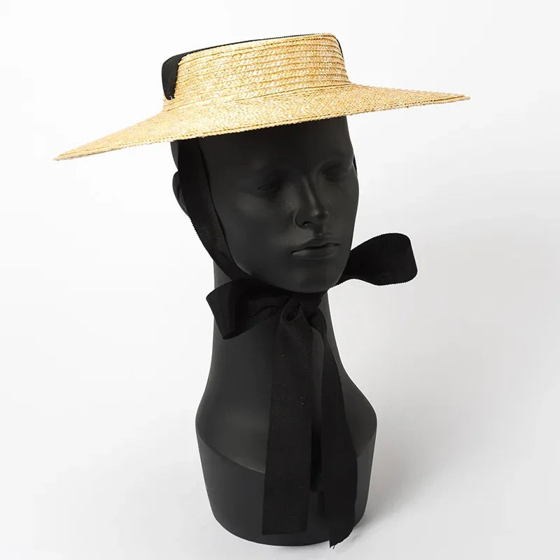 Wide Flat Top Woven Summer Hat