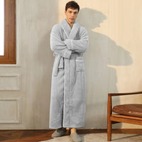 Winter Wrap Fluffy Bathrobe with Lapel Collar