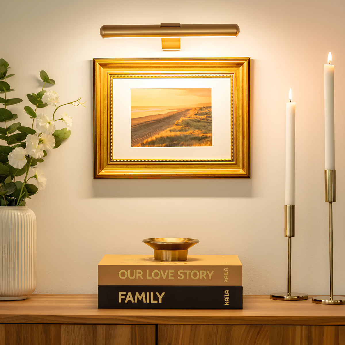 Wireless LED Picture Light – Rechargeable Dimmable Wall Sconce with Remote Control