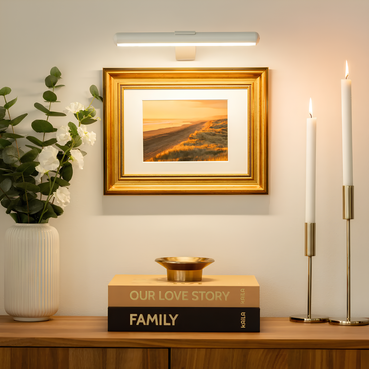 Wireless LED Picture Light – Rechargeable Dimmable Wall Sconce with Remote Control