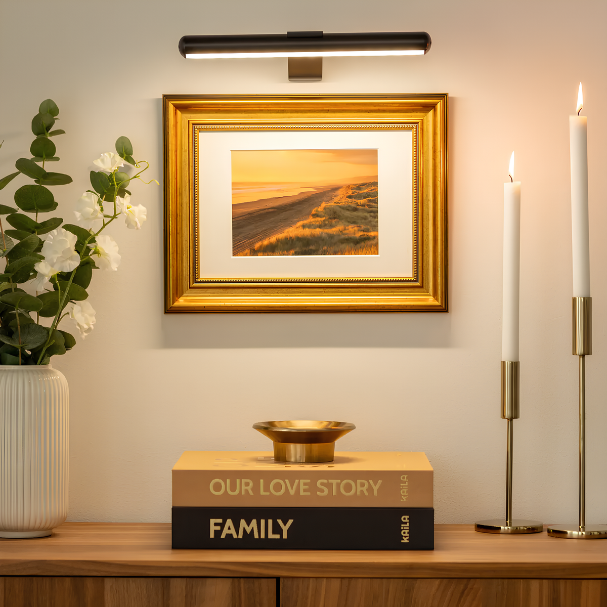 Wireless LED Picture Light – Rechargeable Dimmable Wall Sconce with Remote Control