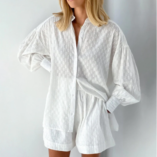 Women's 2-Piece Blouse and Shorts Set | Women's Summer Fashion