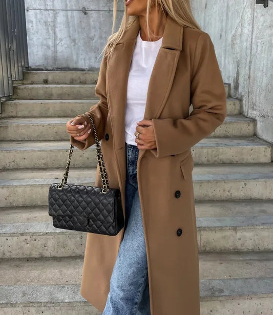 Women's Belted Double-Breasted Coat