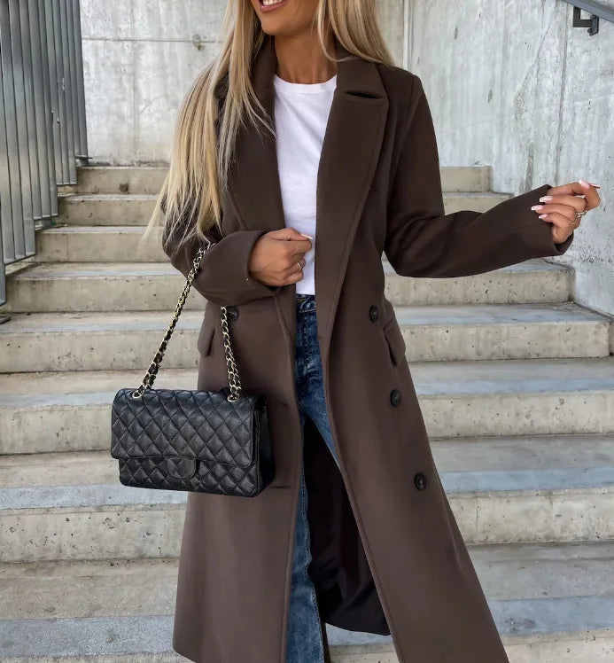 Women's Belted Double-Breasted Coat