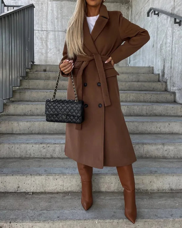 Women's Belted Double-Breasted Coat