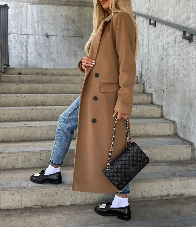 Women's Belted Double-Breasted Coat