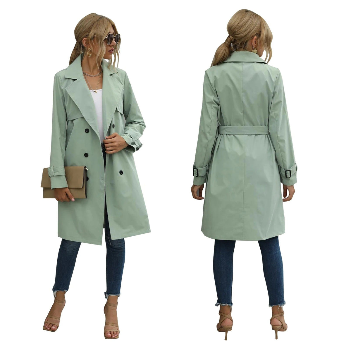 Women's Belted Trench Coat