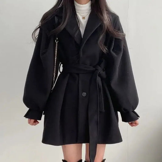 Women's Belted Wrap Mini Coat