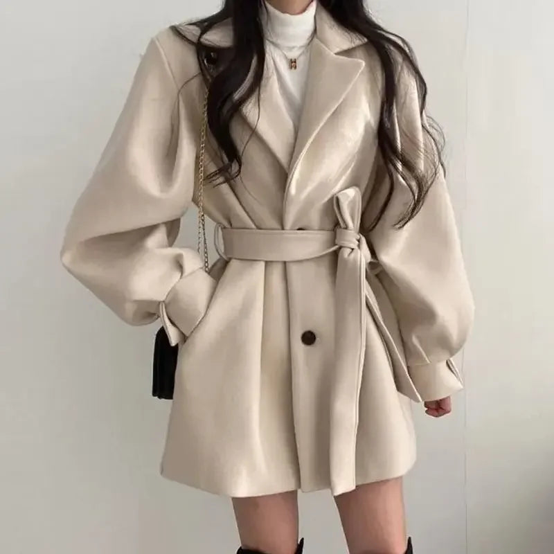 Women's Belted Wrap Mini Coat