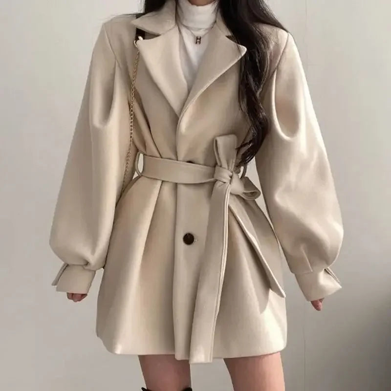 Women's Belted Wrap Mini Coat