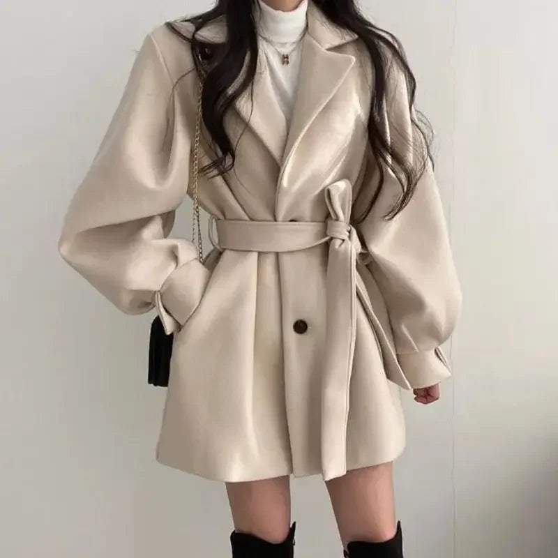 Women's Belted Wrap Mini Coat