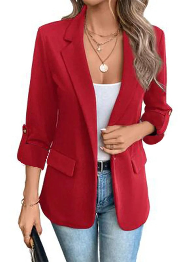 Women's Blazer with Roll-Up Sleeves