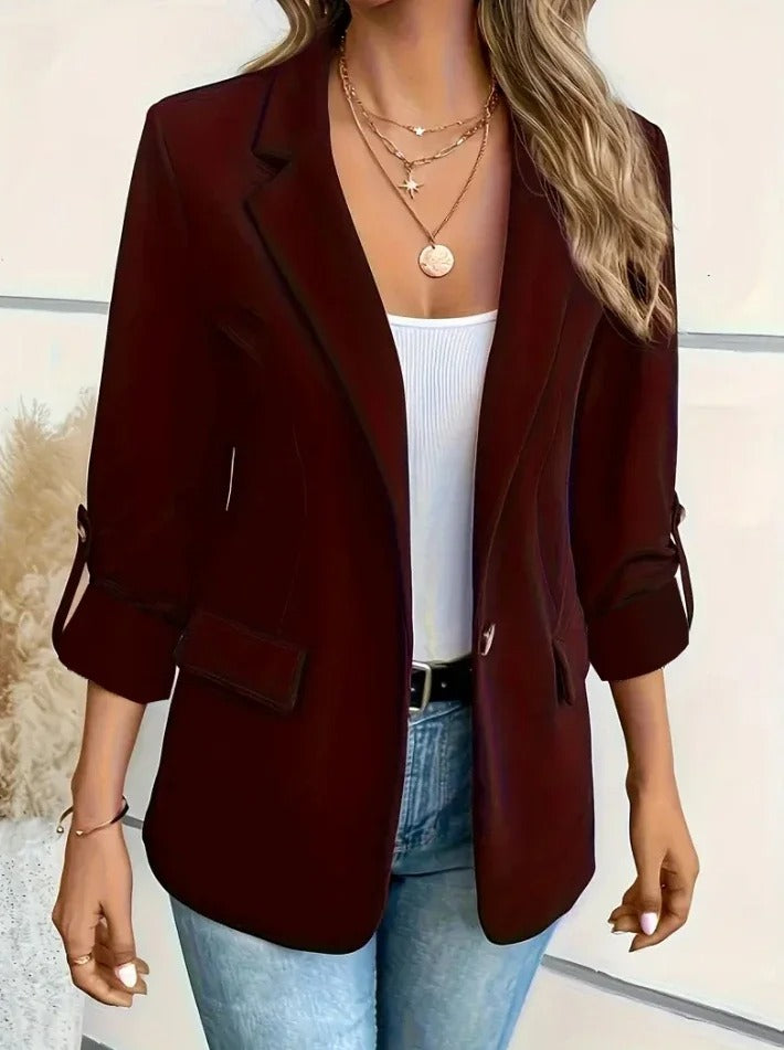 Women's Blazer with Roll-Up Sleeves