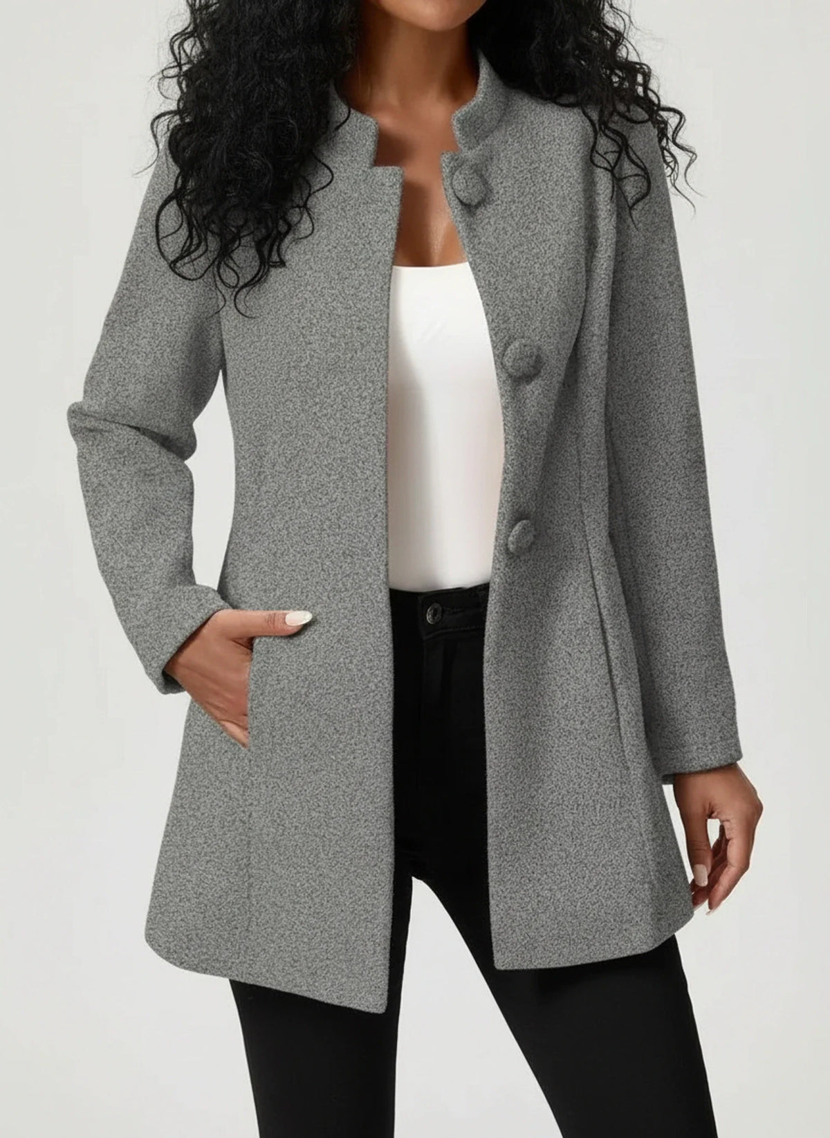 Women's Button-Front A-Line Jacket