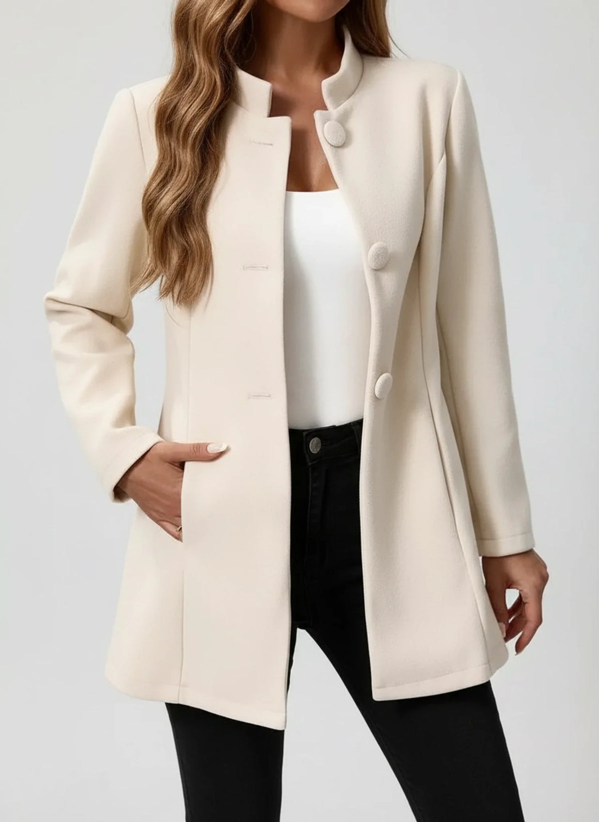 Women's Button-Front A-Line Jacket