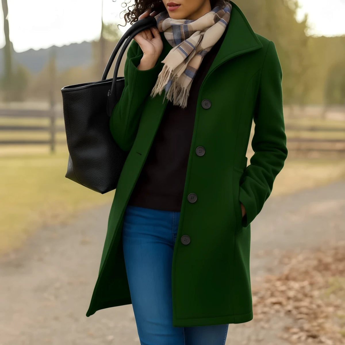 Women's Button-Front Coat - Classic Coat