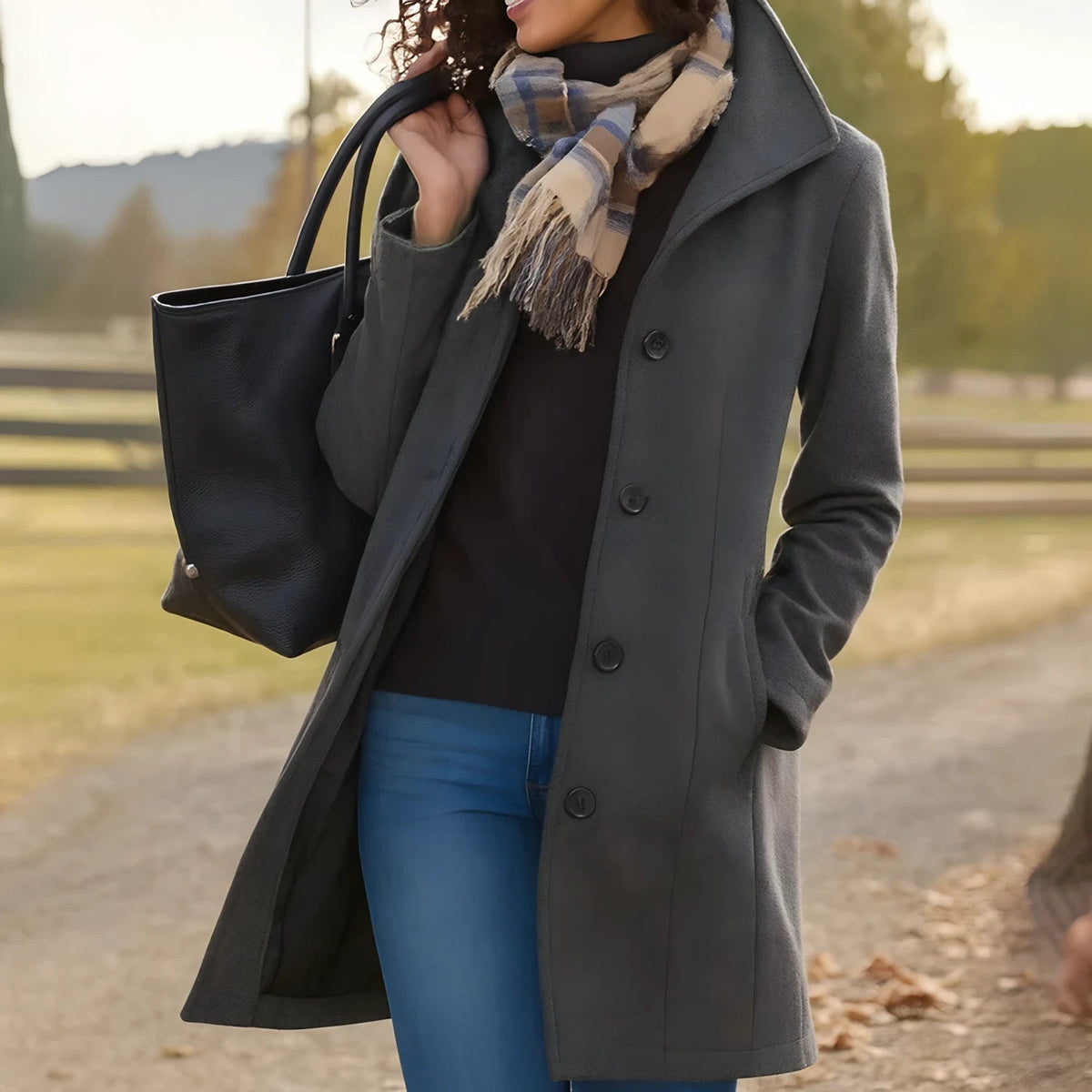 Women's Button-Front Coat - Classic Coat