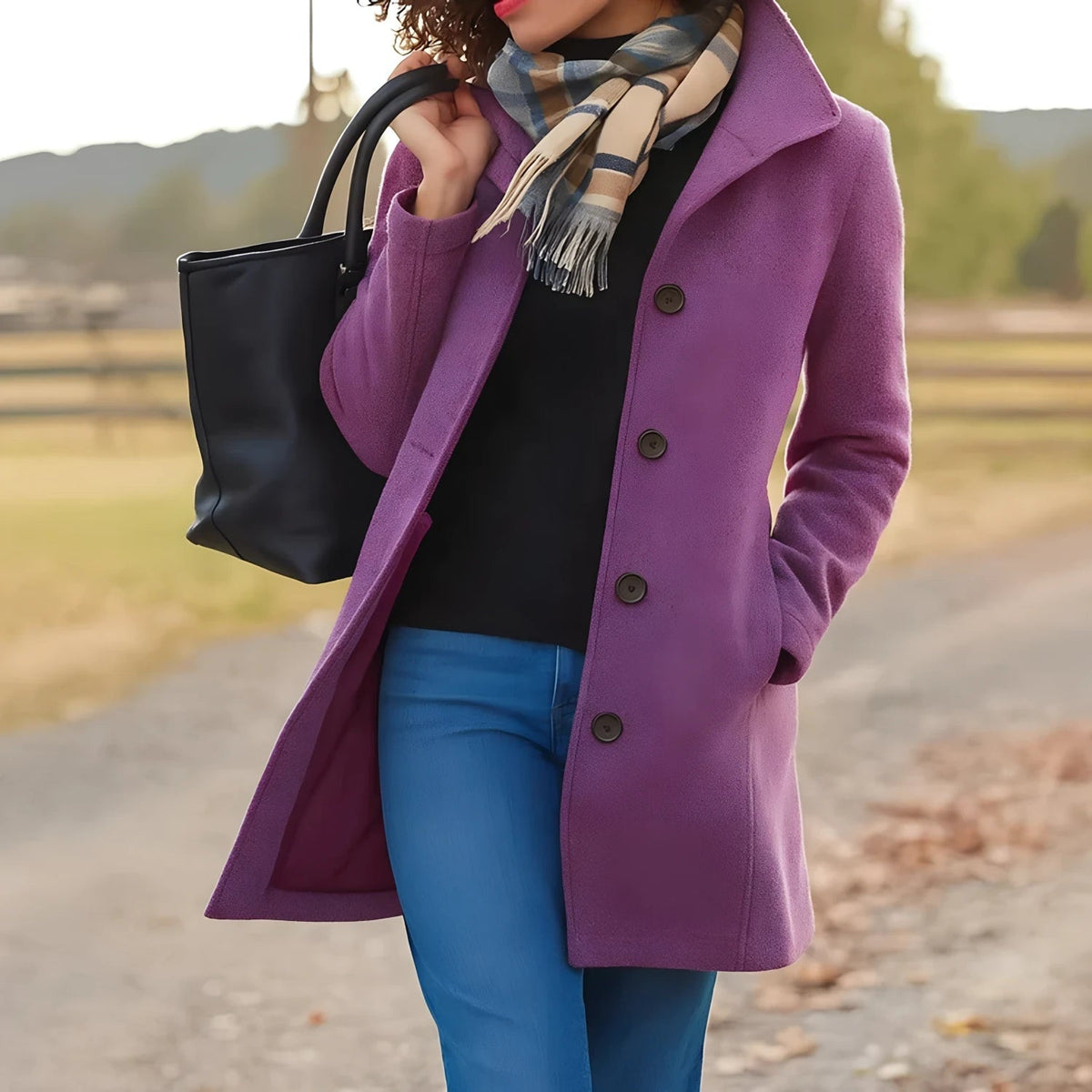 Women's Button-Front Coat - Classic Coat
