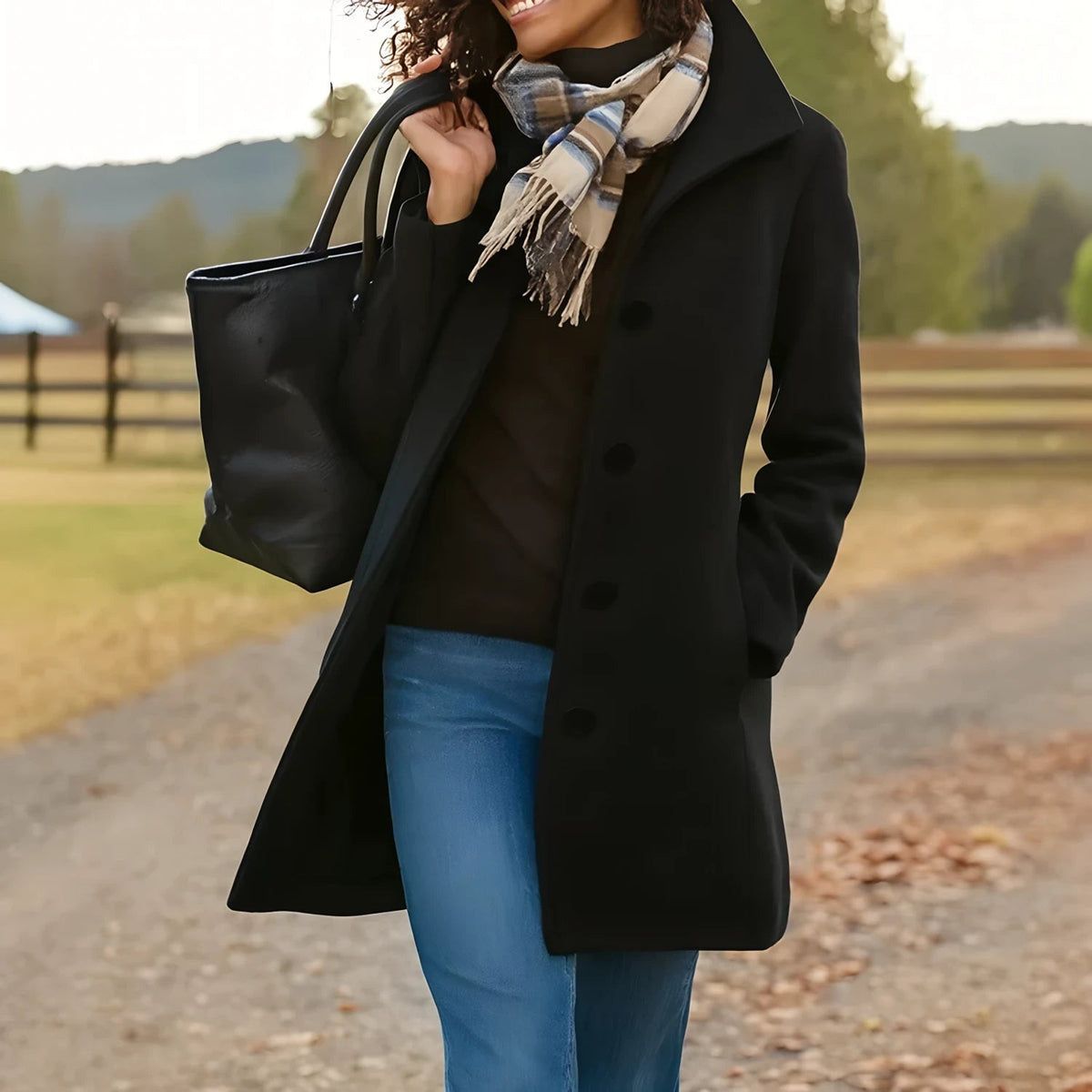 Women's Button-Front Coat - Classic Coat