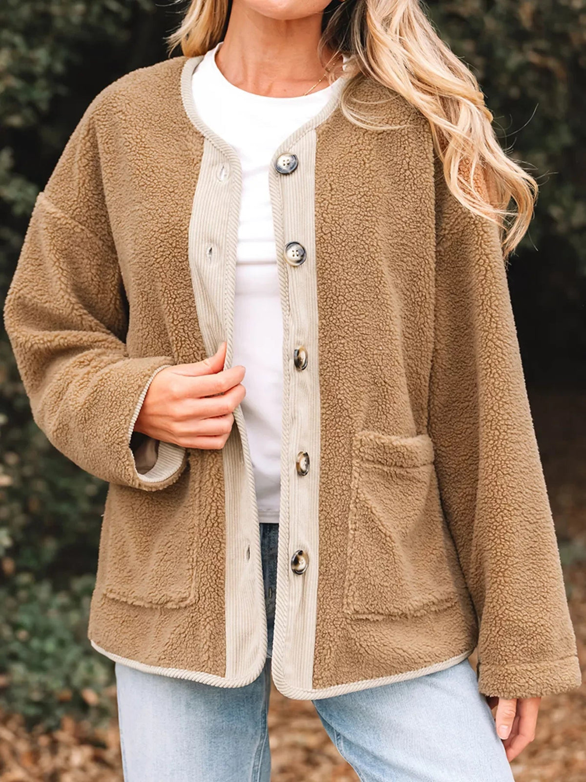 Women's Button-Front Sherpa Jacket
