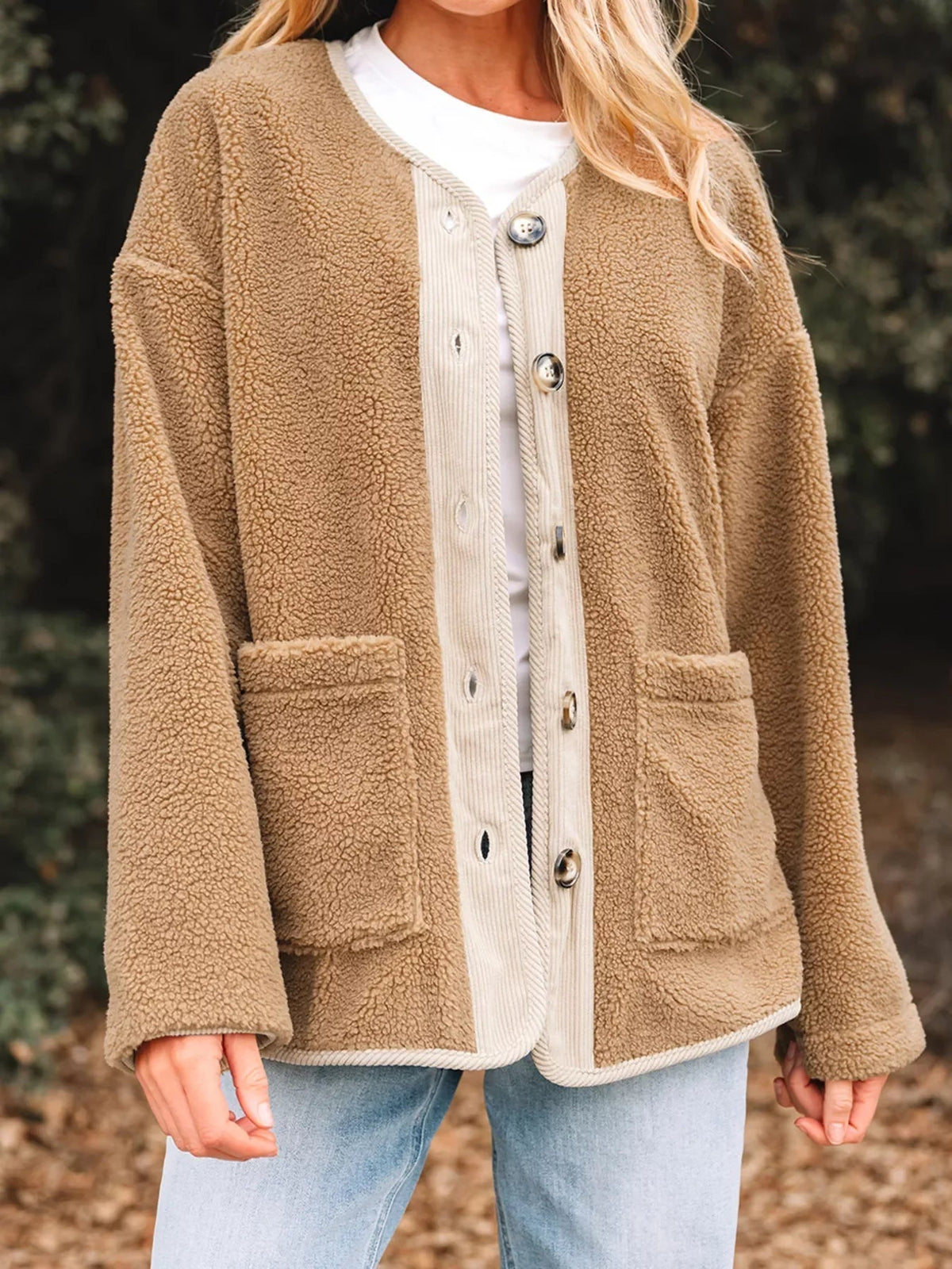 Women's Button-Front Sherpa Jacket