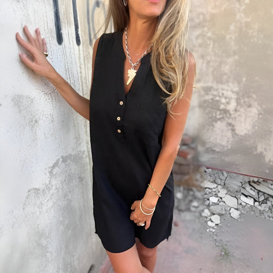 Women's Buttoned Summer Mini Dress