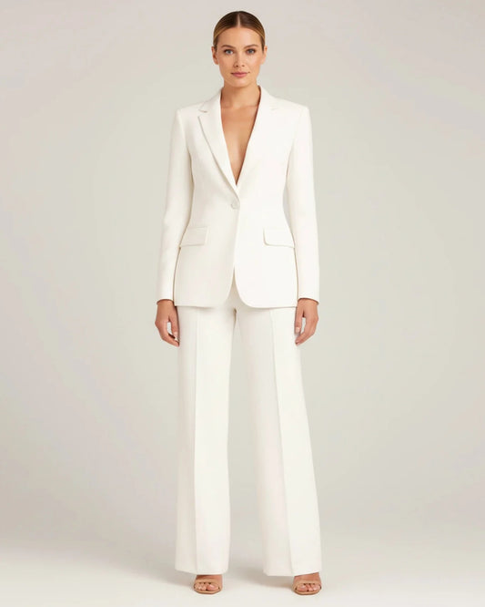 Women's Chic Tailored Long Blazer Suit Set
