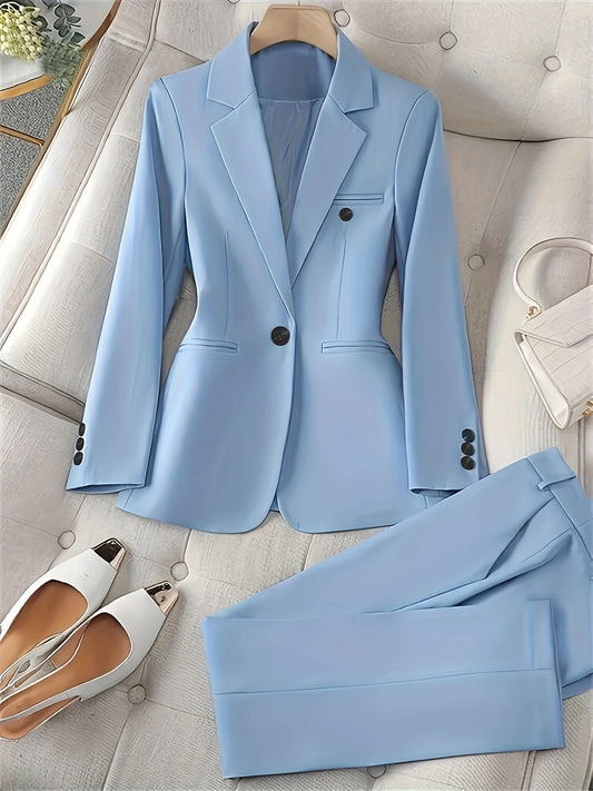 Women's Classic Notched Lapel Blazer Set