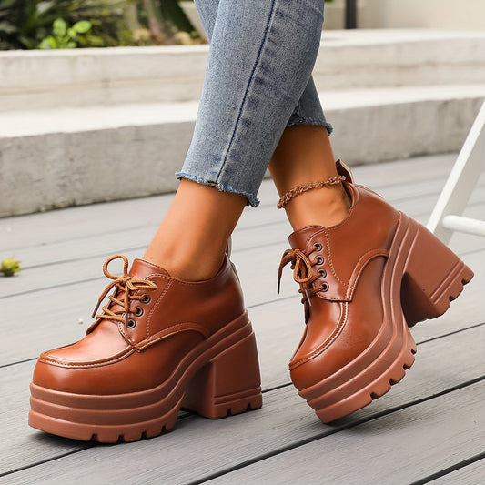 Women's Comfortable Chunky Platform Oxfords