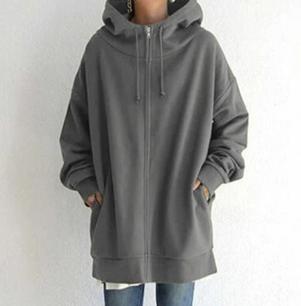 Women's Cozy Oversized Zip Hoodie
