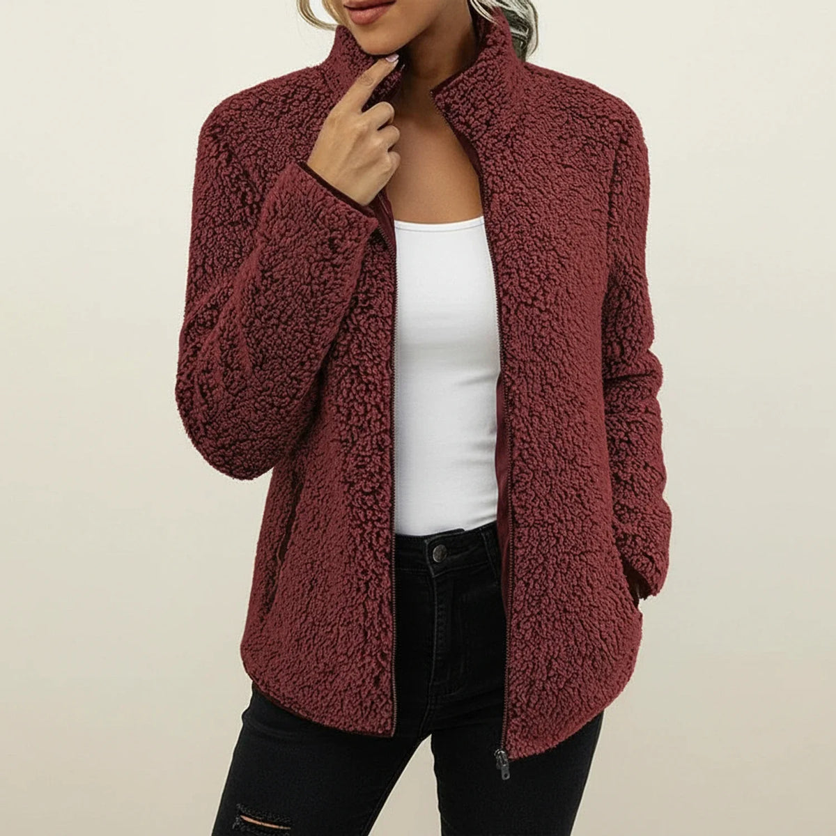 Women's Cozy Teddy Fleece Winter Jacket
