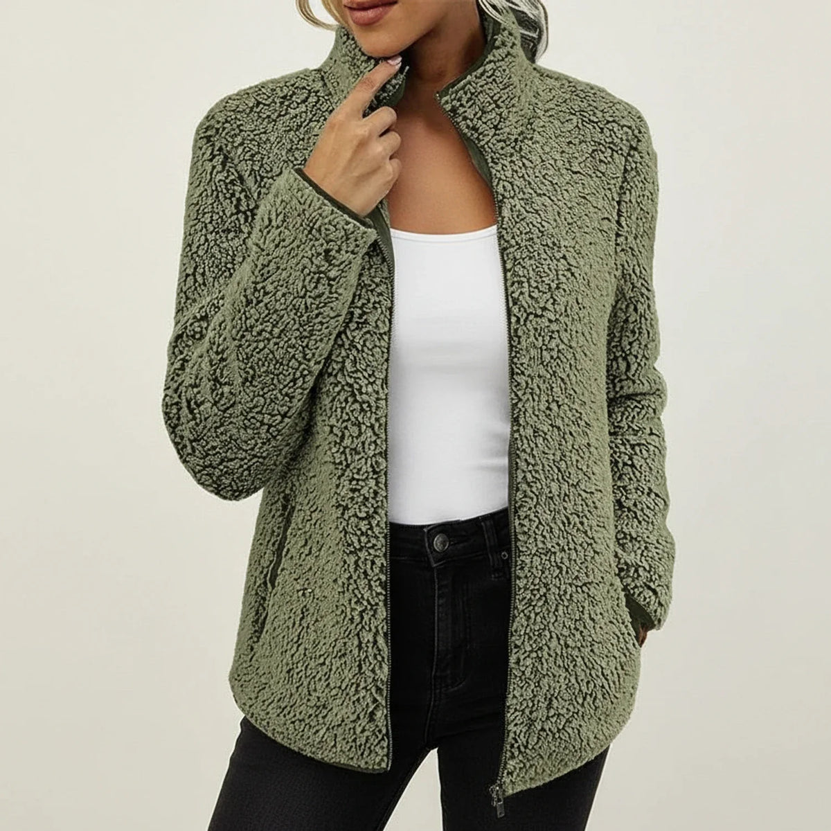 Women's Cozy Teddy Fleece Winter Jacket