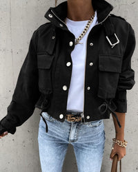 Women's Cropped Button-Down Jacket