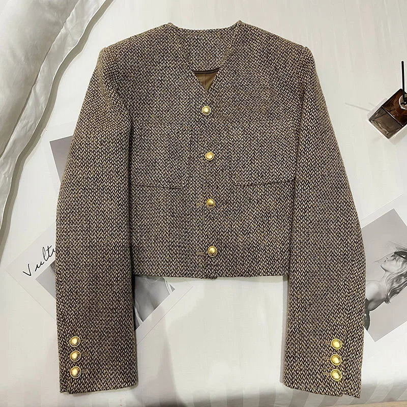 Women's Cropped Button-Front Jacket