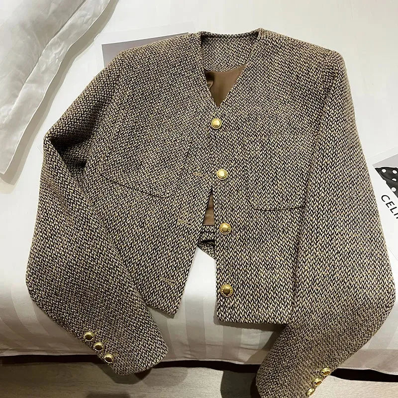 Women's Cropped Button-Front Jacket
