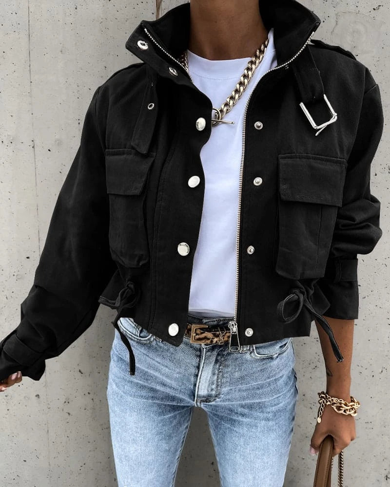 Women's Cropped Military Jacket