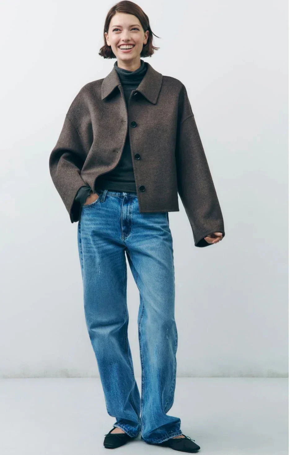 Women's Cropped Oversized Jacket