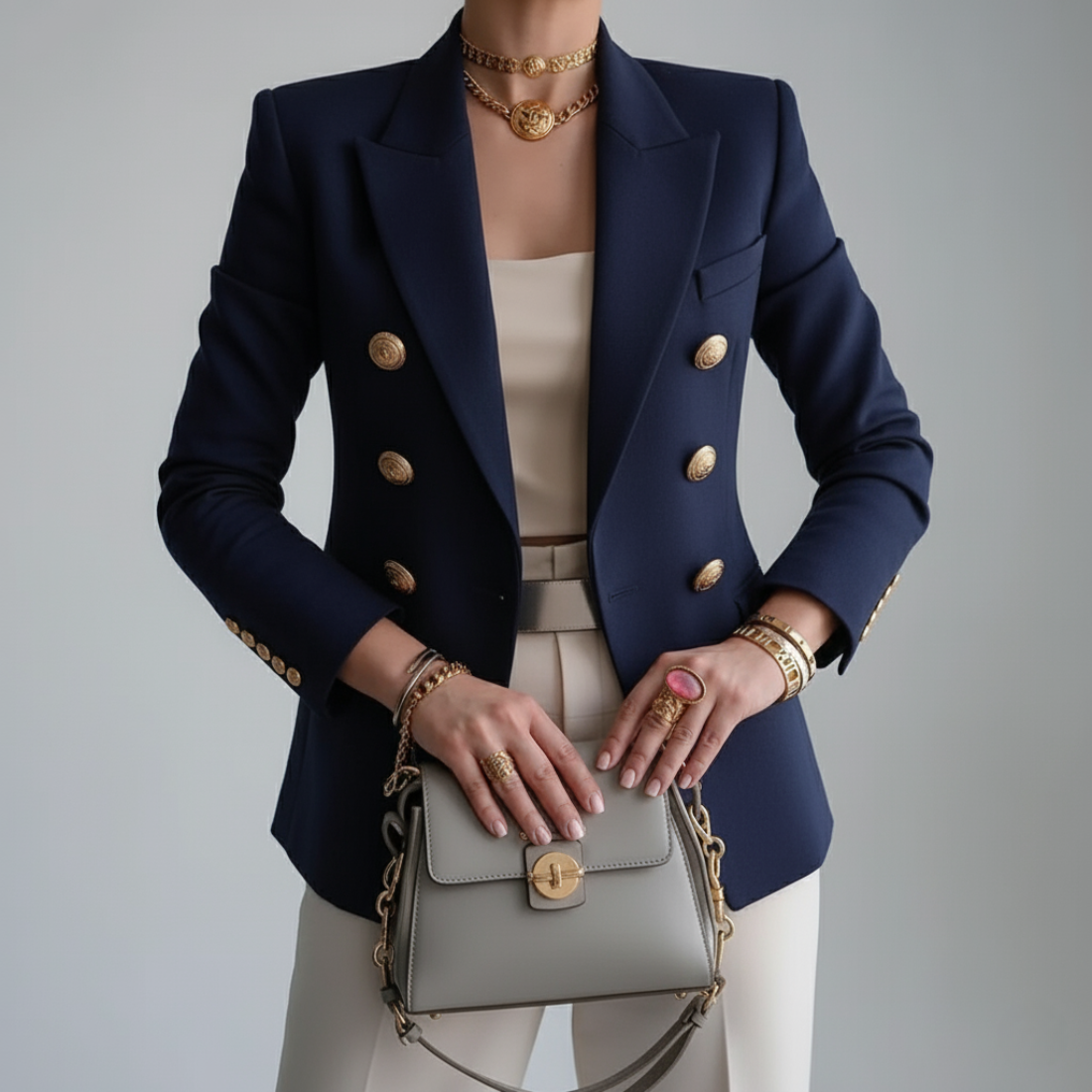 Women's Double-Breasted Fitted Blazer
