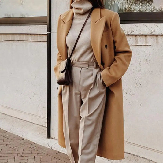 Women's Double-Breasted Long Coat