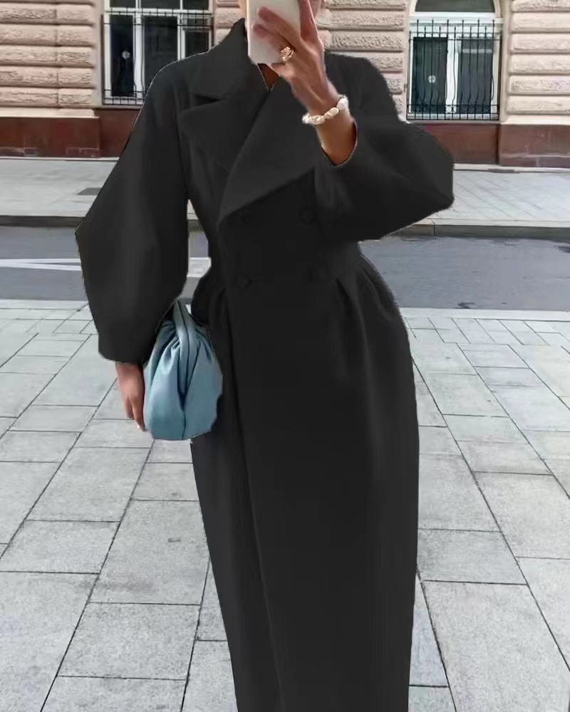 Women's Double-Breasted Long Coat
