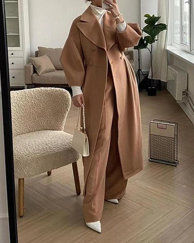 Women's Double-Breasted Long Coat