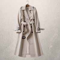 Women's Double-Breasted Long Trench Coat