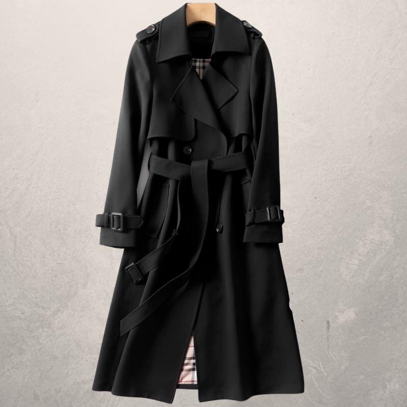 Women's Double-Breasted Long Trench Coat