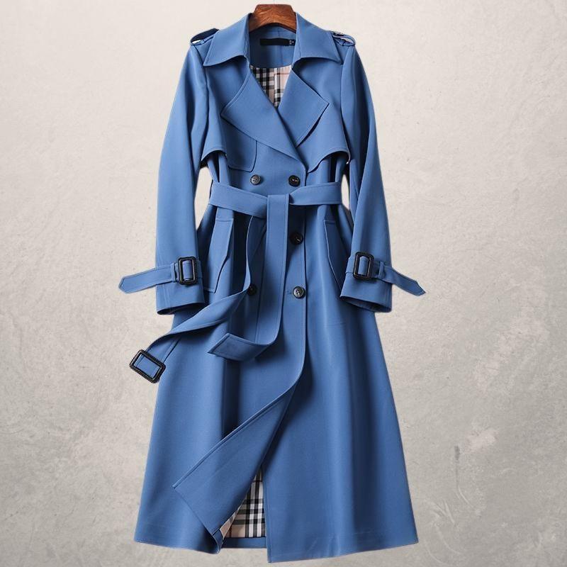 Women's Double-Breasted Long Trench Coat