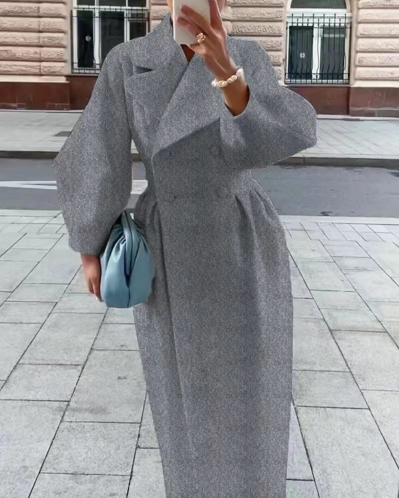 Women's Double-Breasted Maxi Wrap Coat