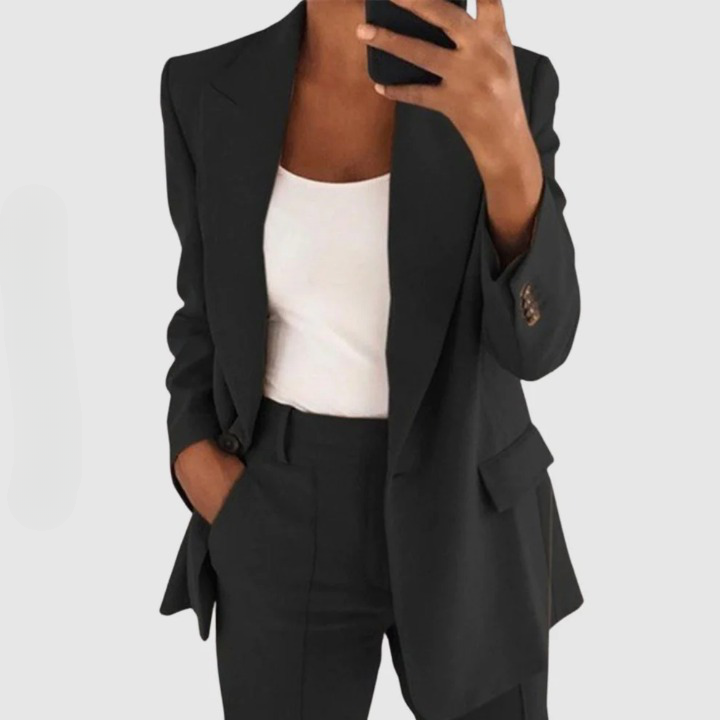 Women's Elegant Blazer and Trousers Set – Timeless Business Chic