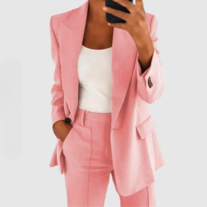 Women's Elegant Blazer and Trousers Set – Timeless Business Chic