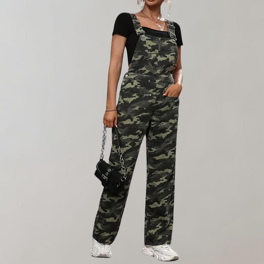Women's Elegant Camouflage Print Jumpsuit