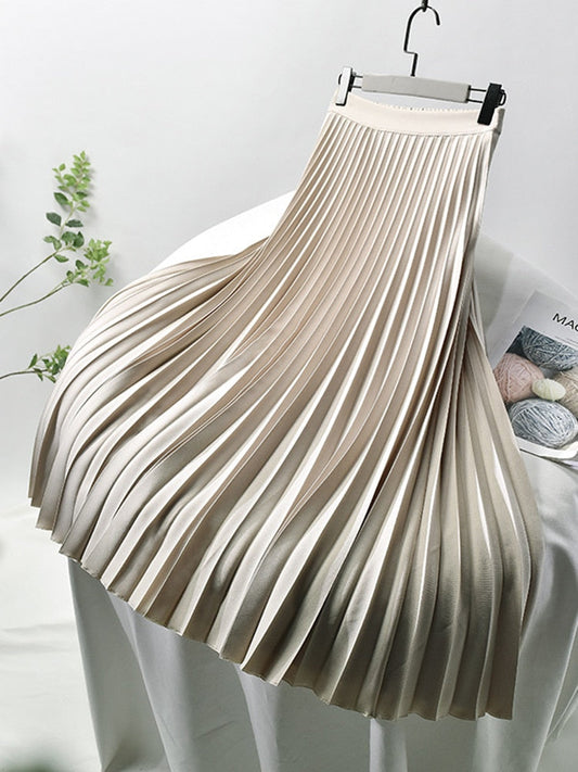 Women's Elegant High-Waisted Pleated Skirt