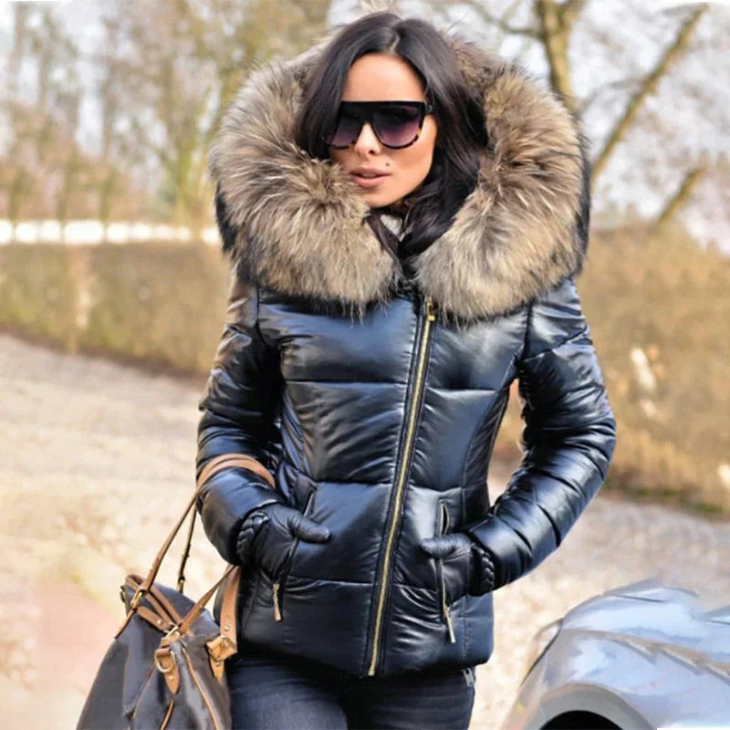 Women's Faux Fur Hooded Puffer Jacket
